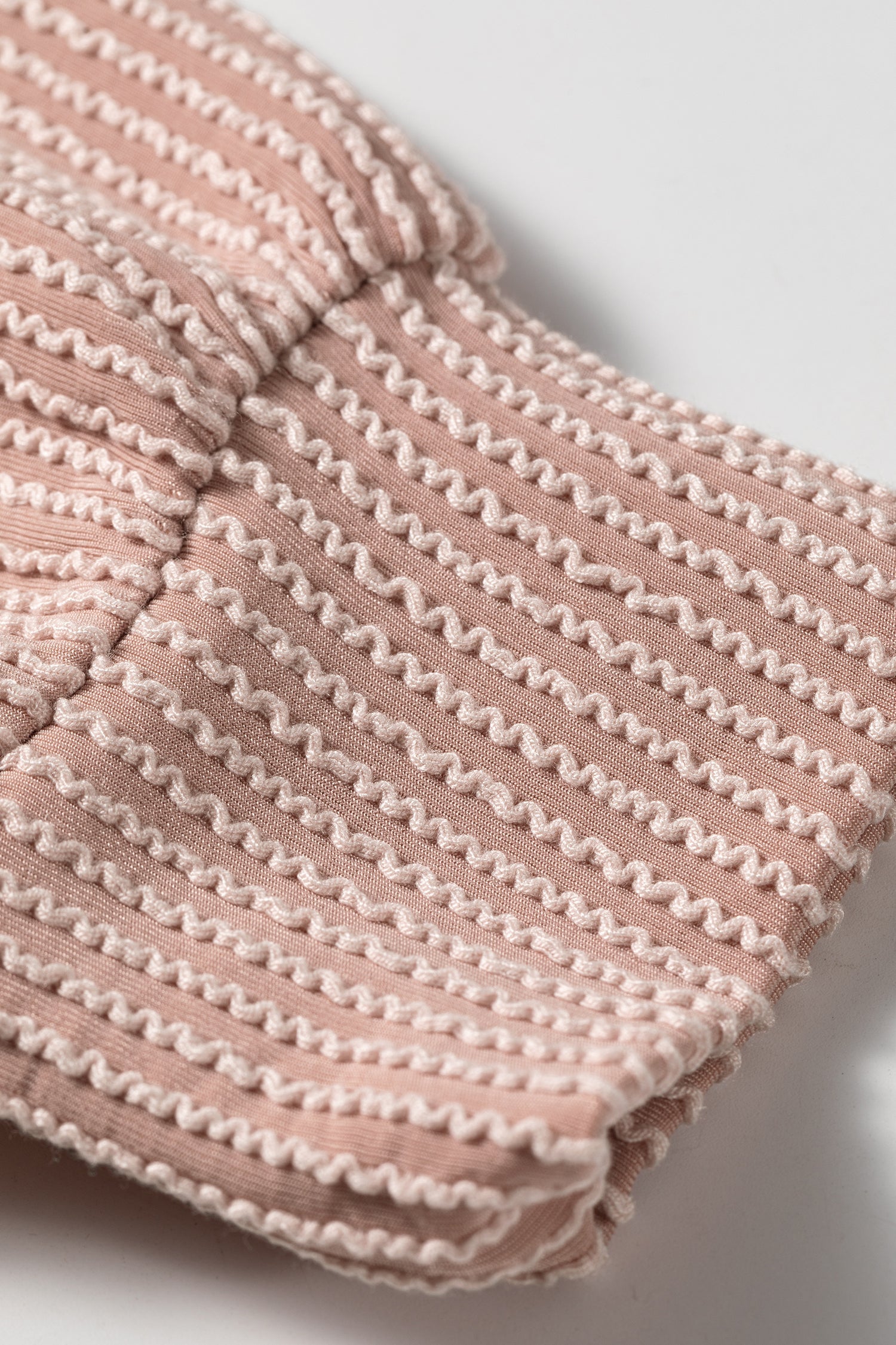 Corded Knit Zipper Collar Drop Shoulder Long Sleeve Top