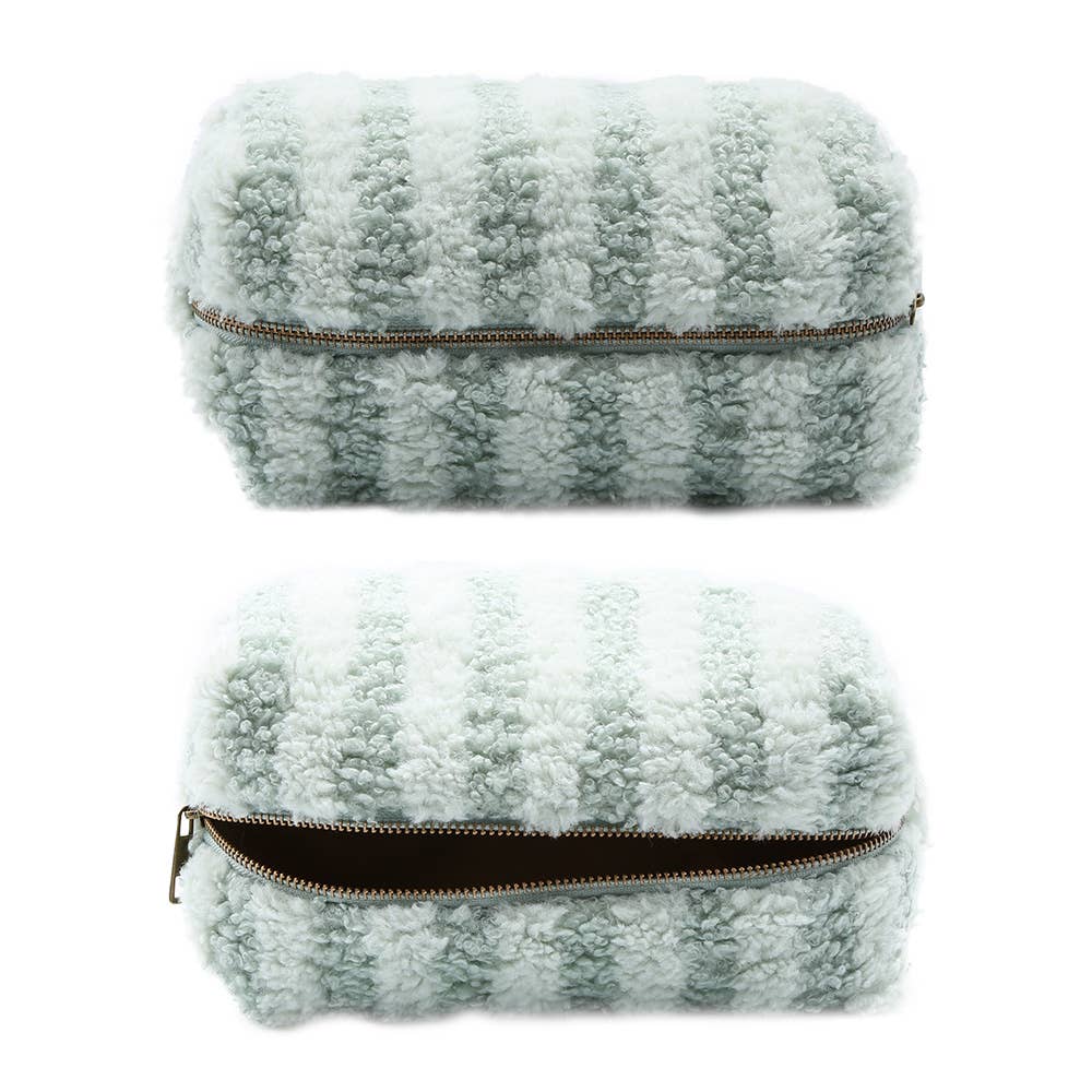 Stripe Sherpa Pouch Bag