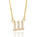 Digital Pendant Zircon Angel Number Necklace