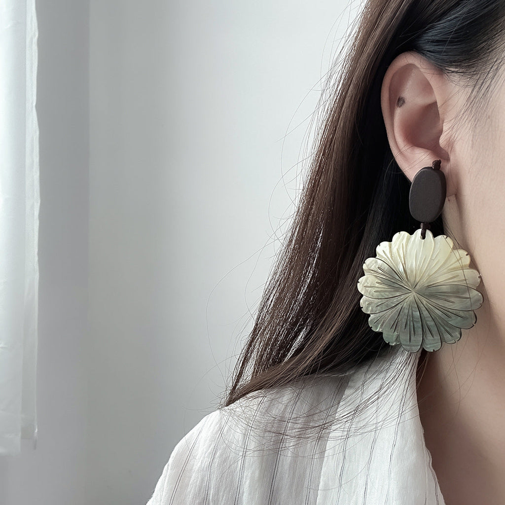 Mori-style Earrings Womens Leaf Stud Earrings