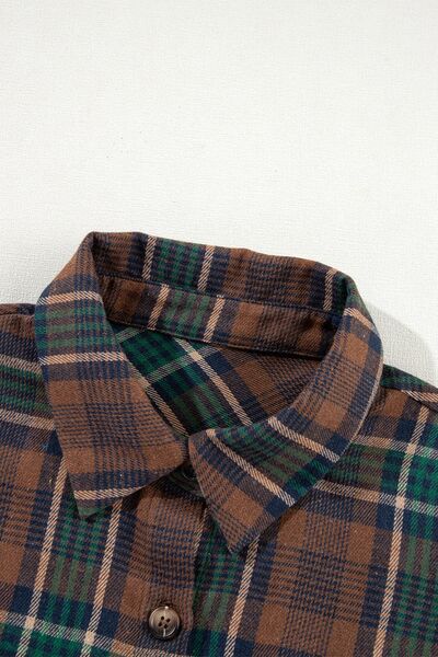 Women's Classic Plaid Button-Up Jacket - Lightweight Cotton