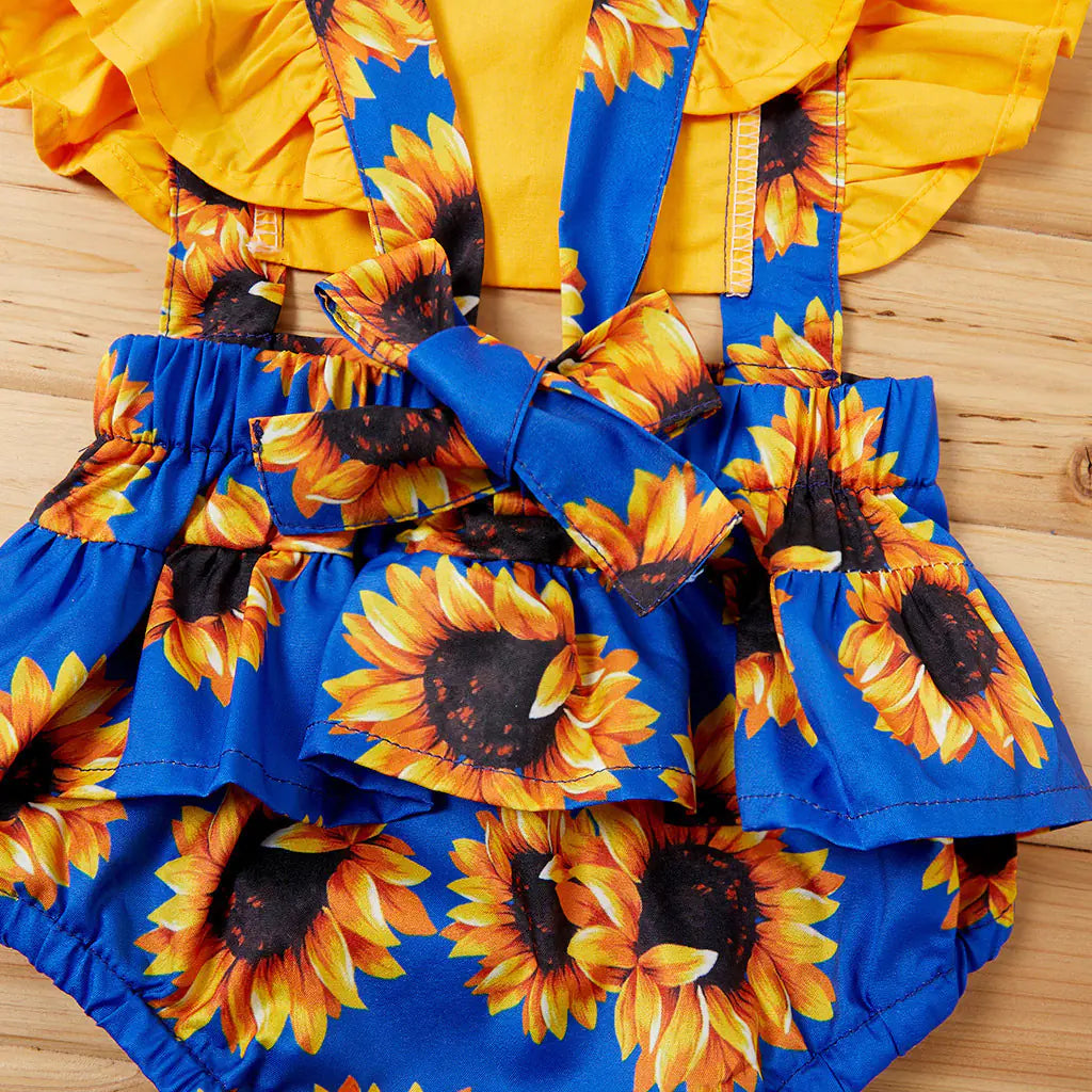 Girls' Sleeveless Cotton Jumpsuit with Suspenders