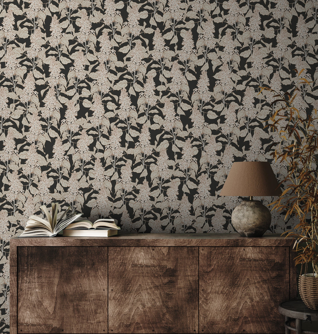 Lilac Floral Peel and Stick Removable Wallpaper for Modern Home
