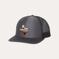 Texas Mountains Orange Curved Bill Trucker Hat Mesh Back Cap