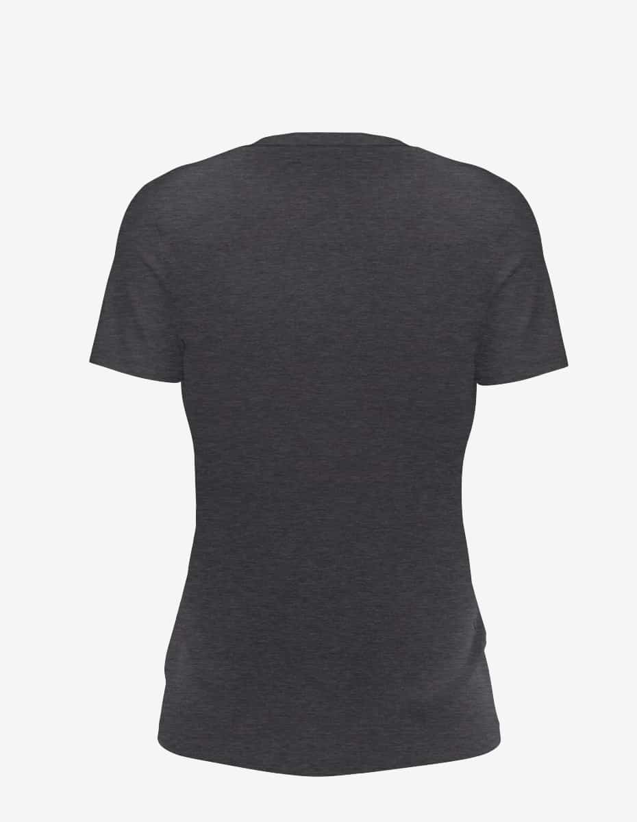 Women's Dark Grey V-Neck Short Sleeve Basic Everyday Tee - Image 4