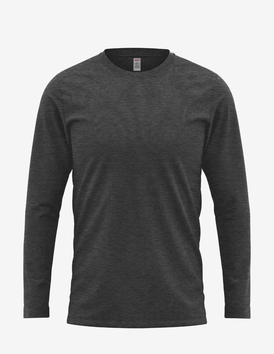 Unisex Long Sleeve Ring-Spun Cotton Crewneck T-Shirt with Cuffs - Image 11