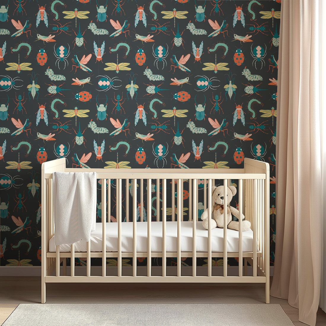 Flick Whimsical Nature-Inspired Removable Wallpaper, Sage Green