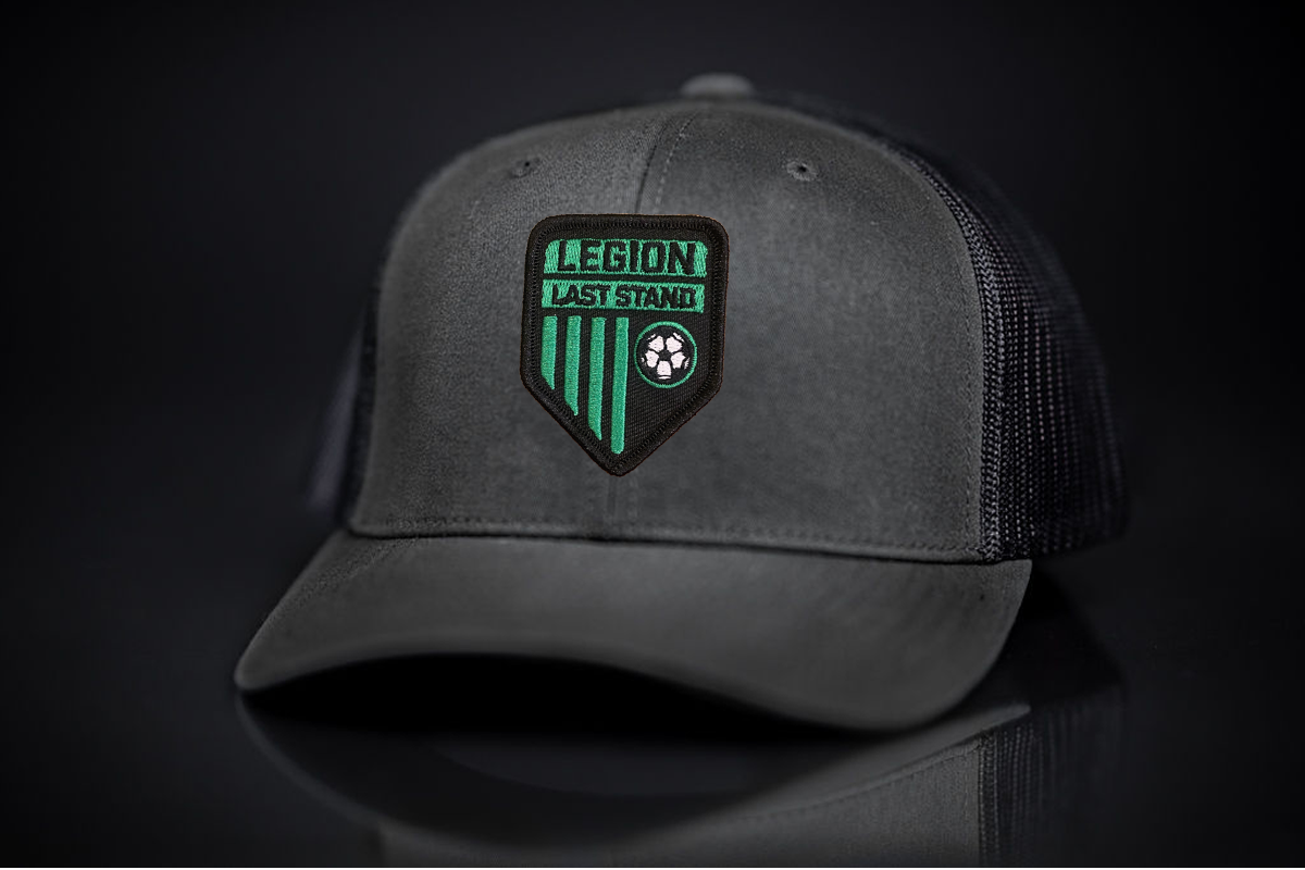 Legion Shield Curved Bill Mesh Snapback Hat for Austin Soccer Fans