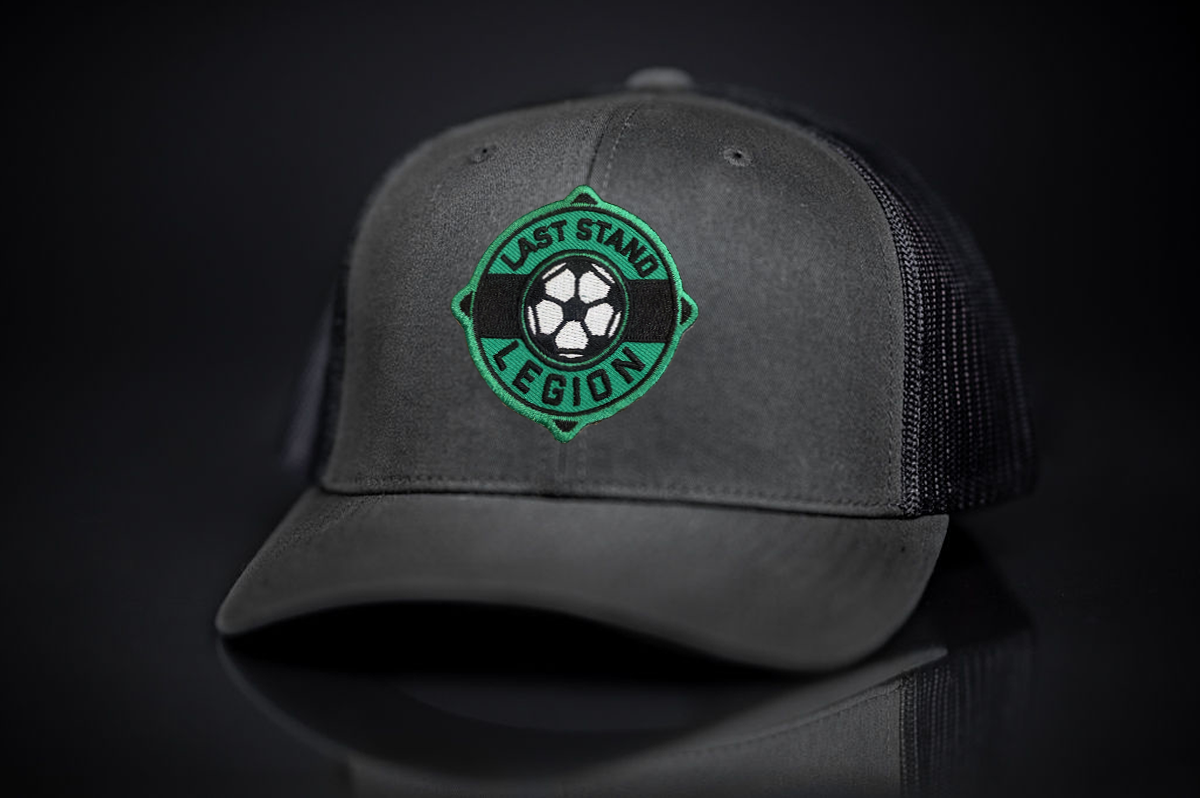Legion Soccer Ball Graphic Curved Bill Mesh Snapback Cap