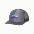 Mountain Bison trucker snapback cap with mesh back and curved bill