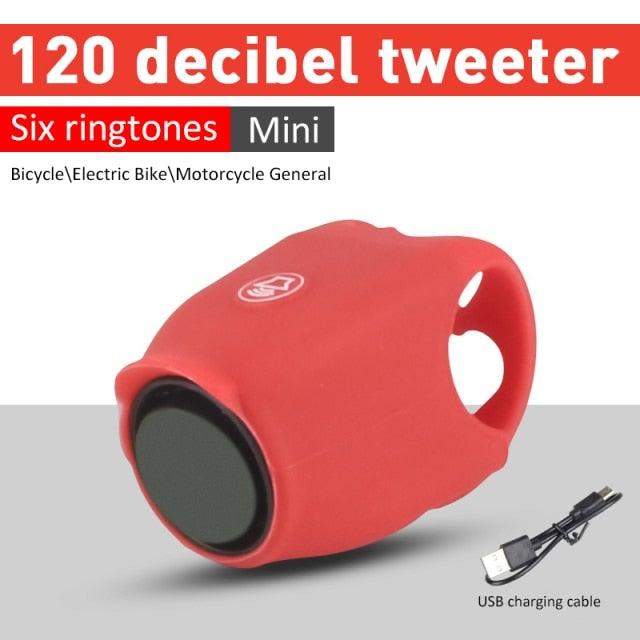 120dB Rechargeable Electric Bike Horn - Waterproof Cycling Bell