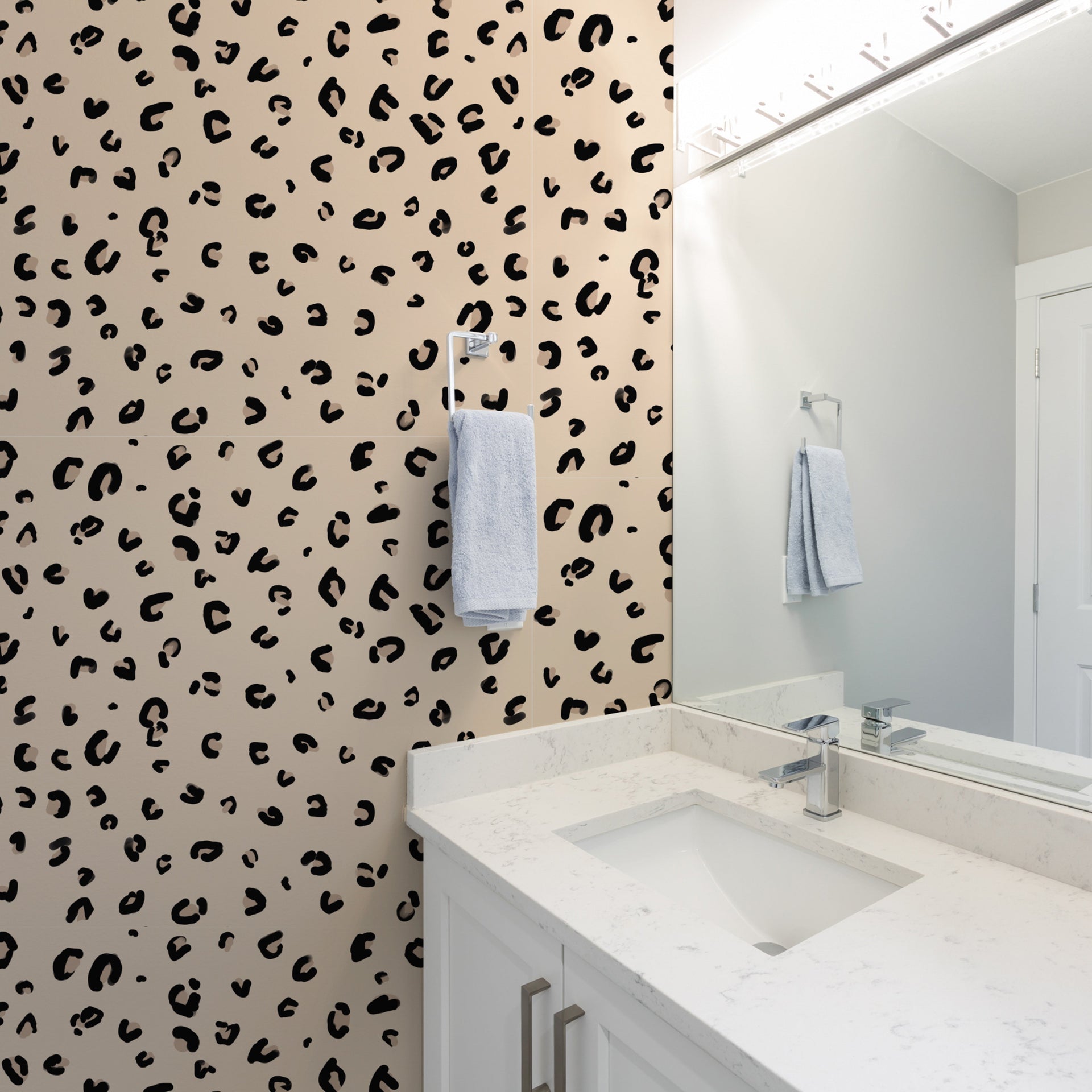 Nala Animal Print Wallpaper in Beige and Black Modern Boho