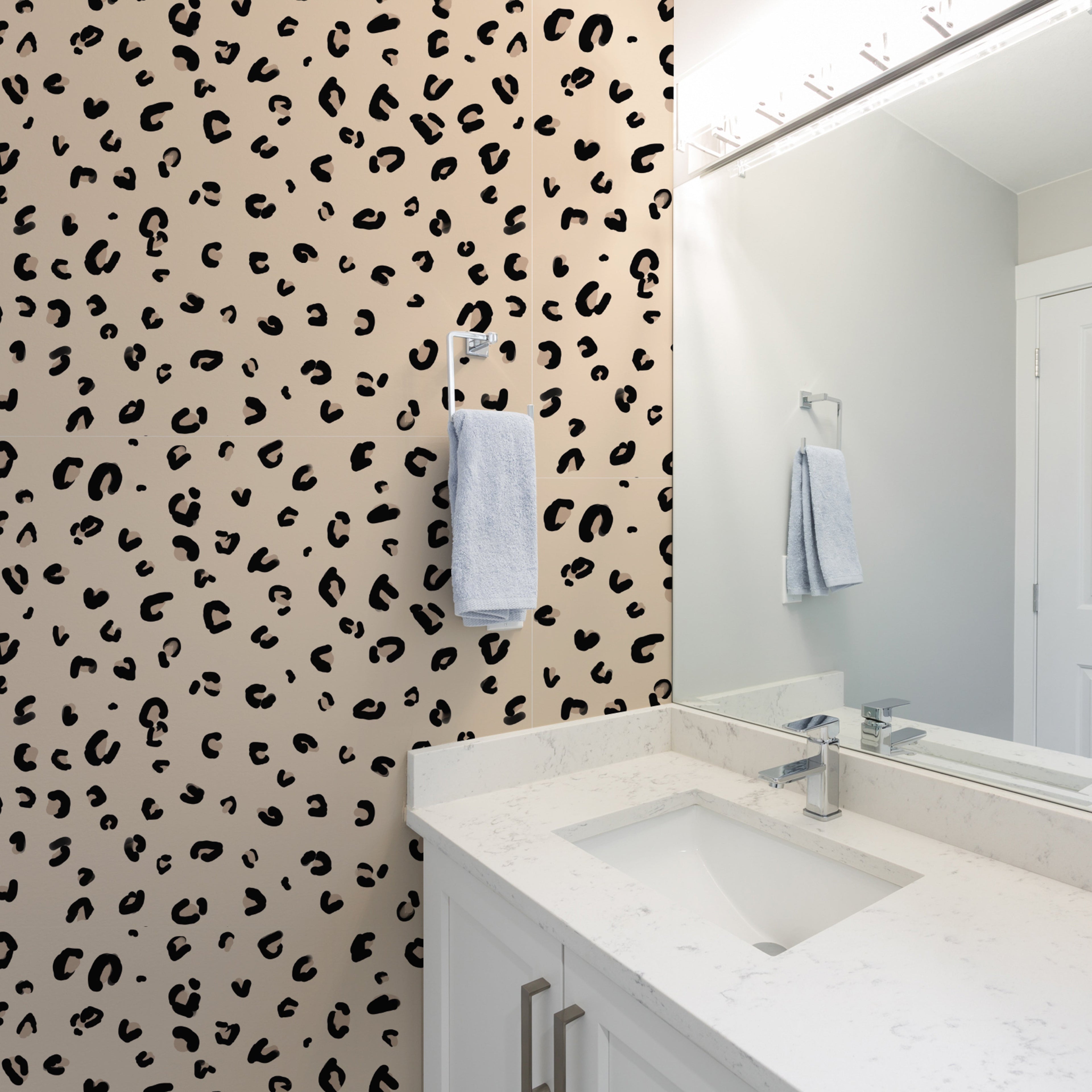 Nala Animal Print Wallpaper in Beige and Black Modern Boho