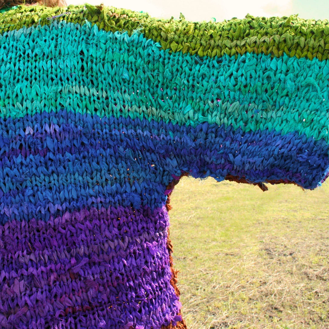 Rainbow Ribbon Kimono Jacket Knit Pattern for Colorful Layering