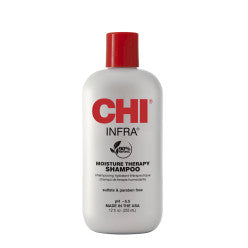 CHI Infra Moisture Therapy Shampoo 12 oz bottle with white and red label design