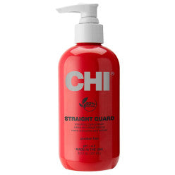 CHI Straight Guard styling cream bottle in red, white, and silver packaging 8.5oz