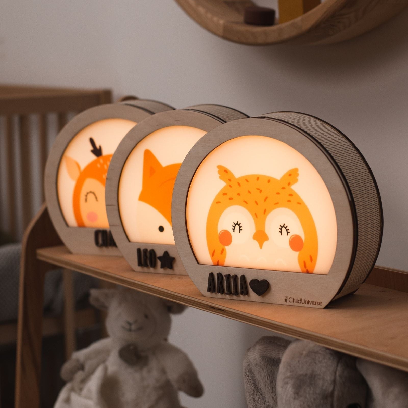 Wooden Deer Night Light for Nursery Decor