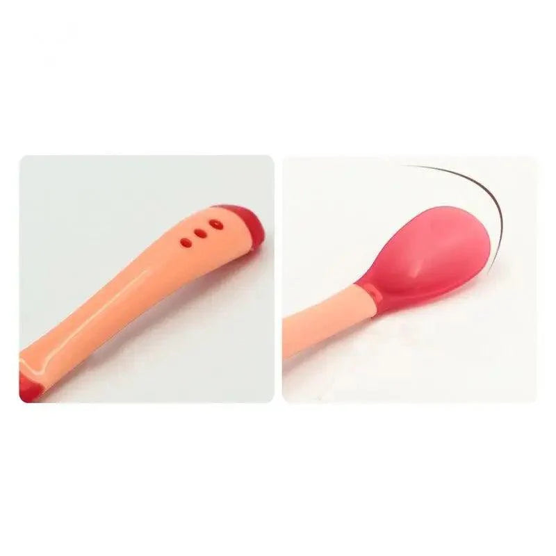 Baby Suction Bowl and Temperature Sensing Spoon Set - Blue/White