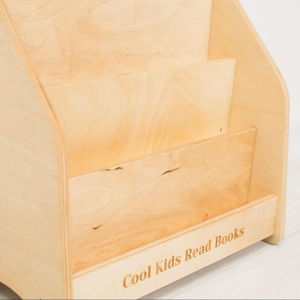 Front-Facing Wooden Bookshelf for Kids – Montessori Style