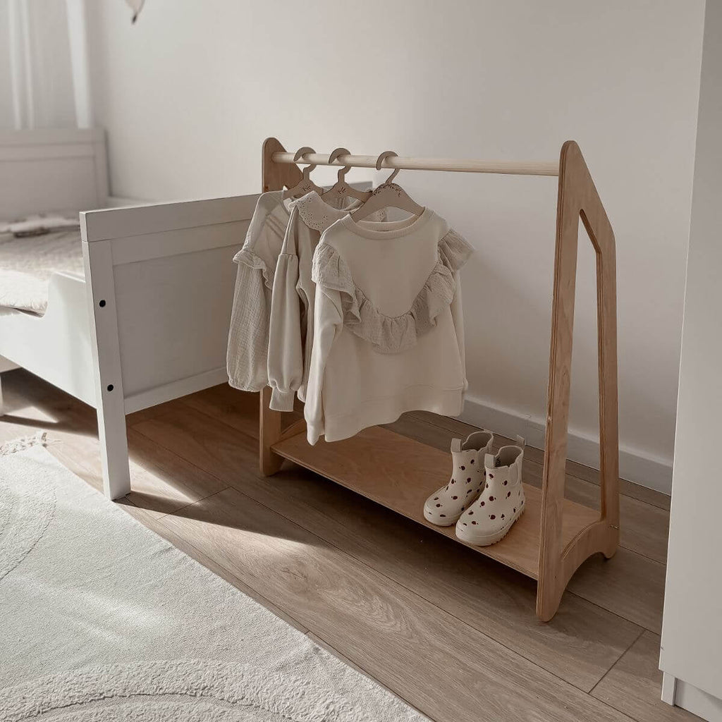 Wooden Children’s Clothing Rack for Kids' Bedroom