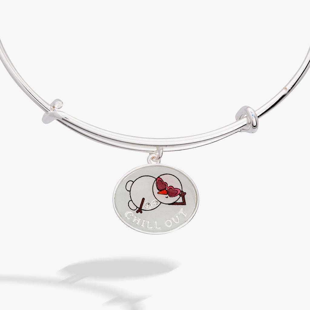 Snowman Chill Out Charm Bangle with Heart Sunglasses