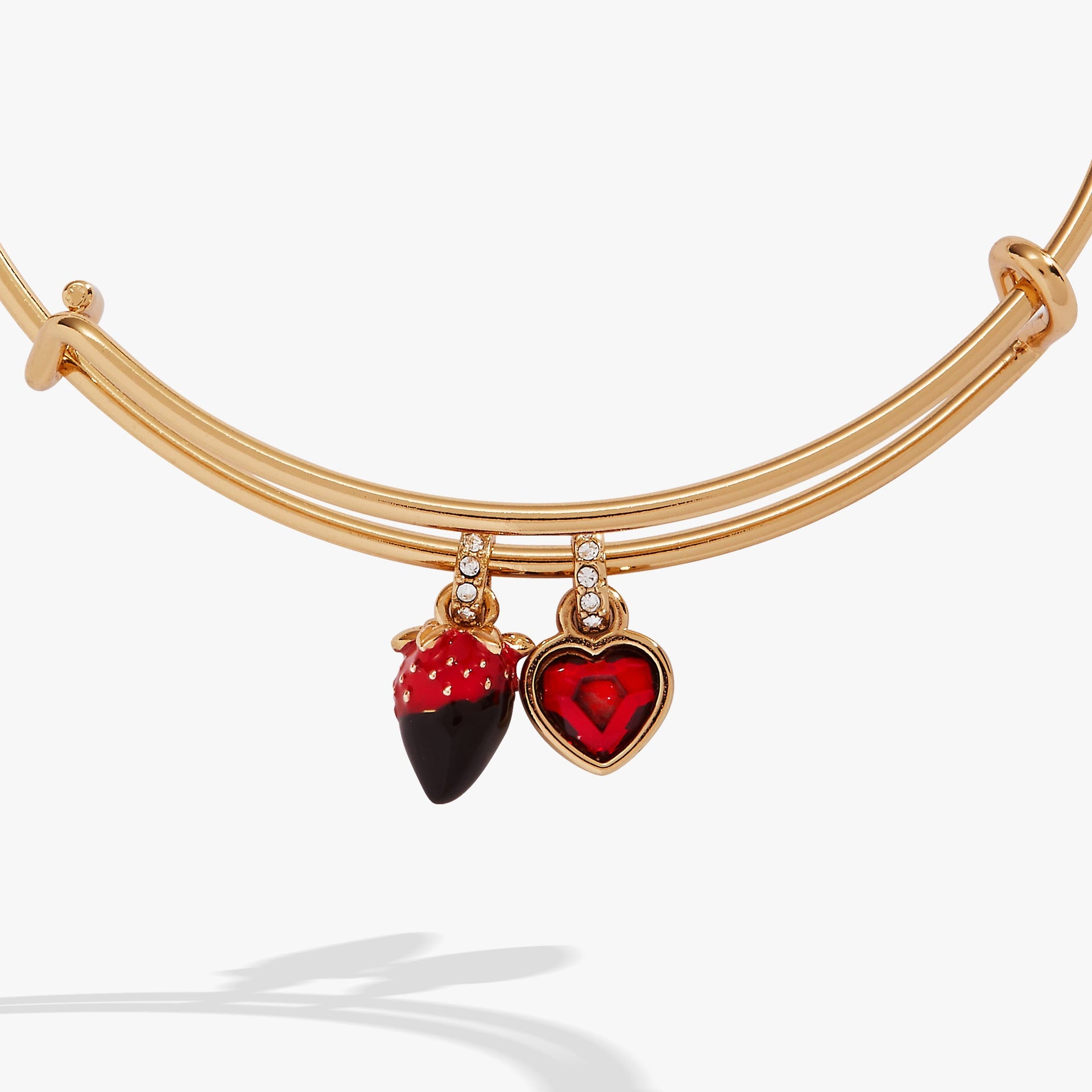Chocolate-Covered Strawberry Duo Charm Bangle for Valentine's Day