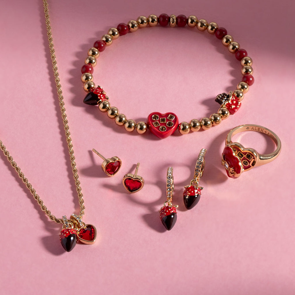 Chocolate-Covered Strawberry Earrings Set of 2 Valentine Charm