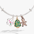 Holiday Christmas Cookies Expandable Charm Bangle Bracelet
