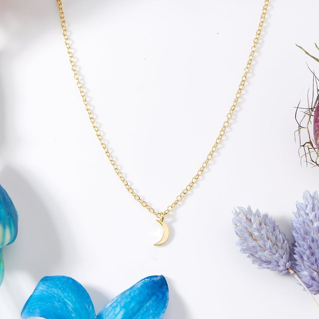 Christmas Gift Crescent Moon Pendant Necklace