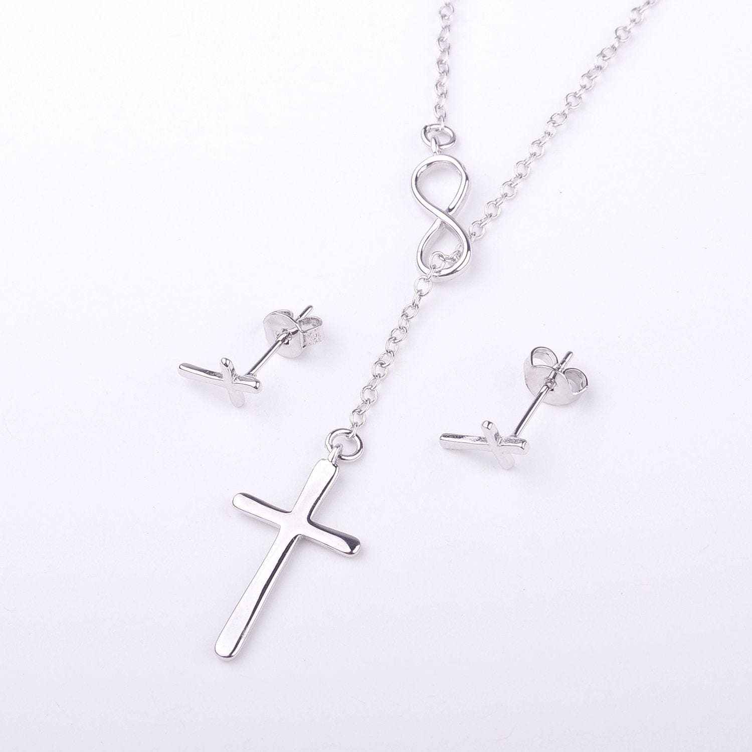Christmas Gift for Christian  Cross earring and Necklace Set Jewelry Set
