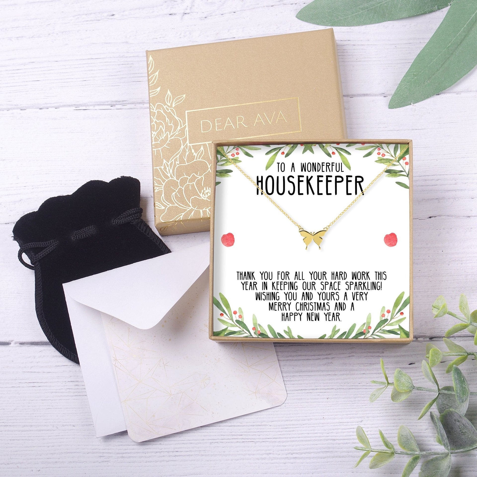 Christmas Gift for Cleaners Butterfly Pendant Necklace