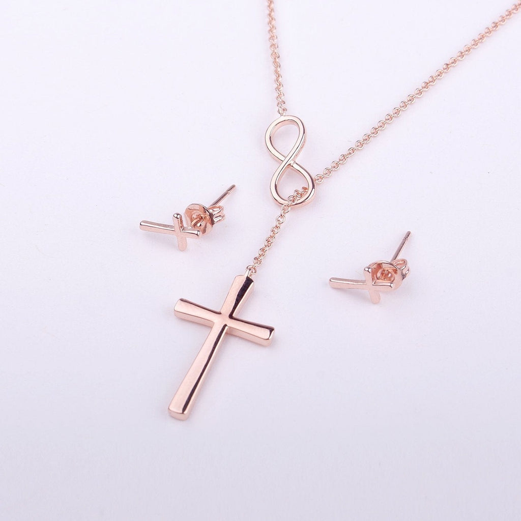 Christmas Gift for Daughter Cross earring and Necklace Set Jewelry Set