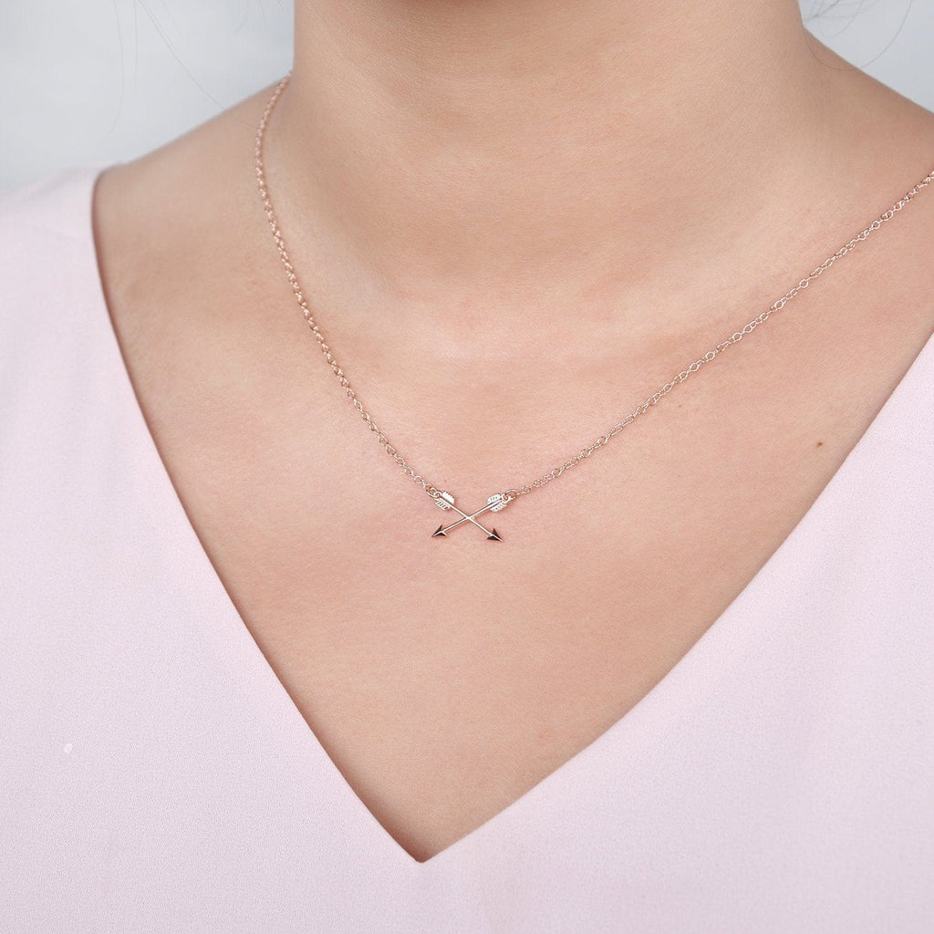 Christmas Gift for Granddaughter Double Intersecting Arrows Necklace
