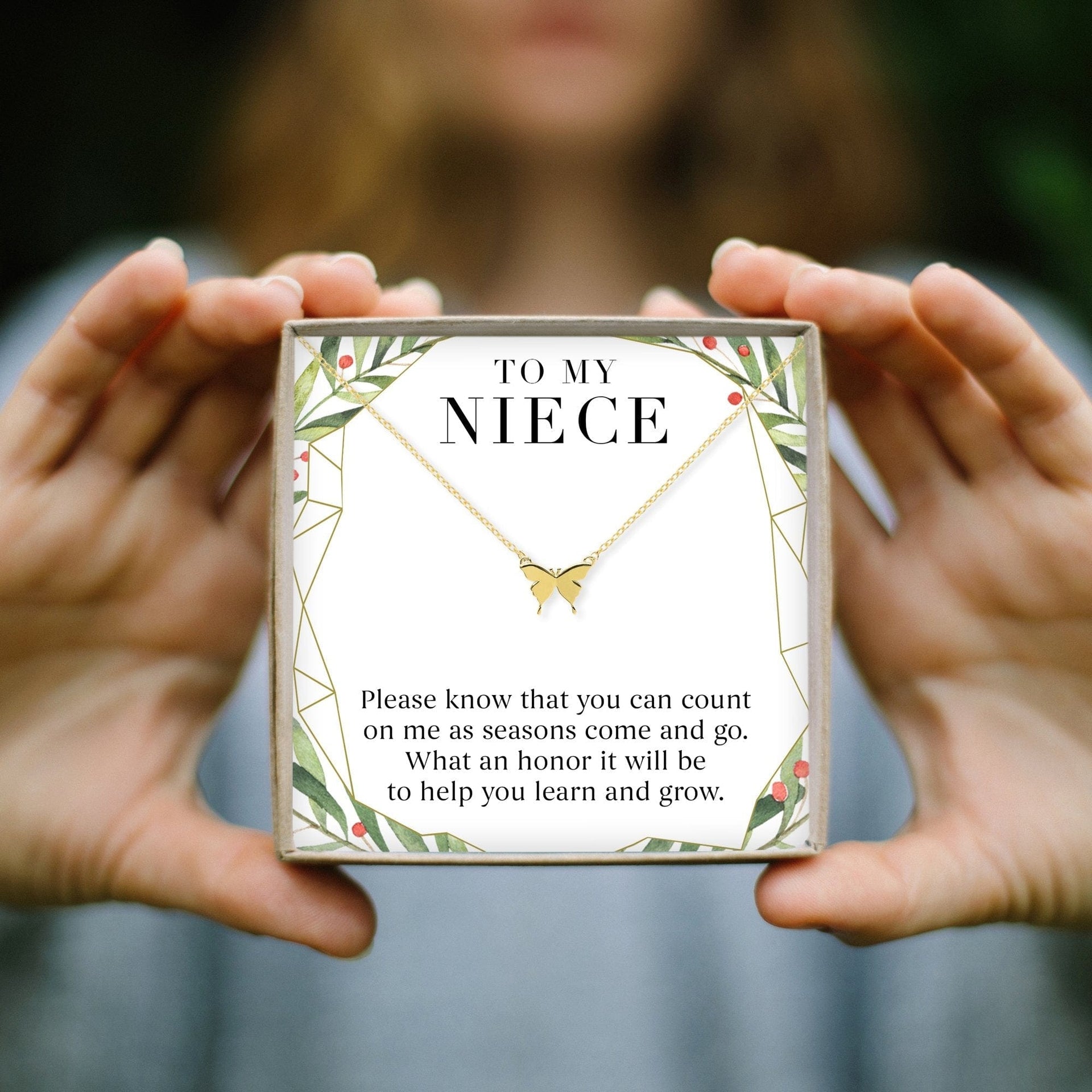 Christmas Gift for Niece Butterfly Pendant Necklace