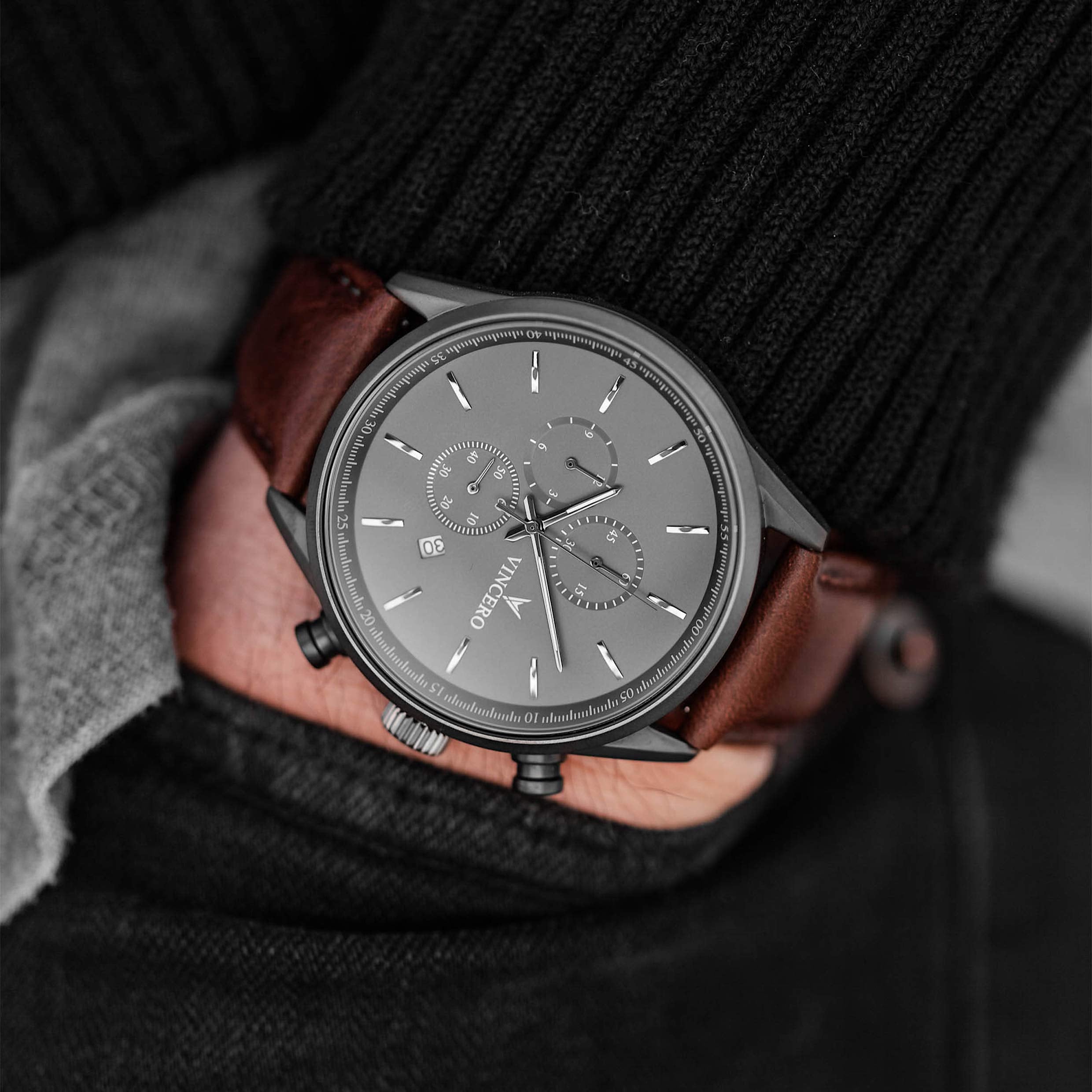 Chrono S2 40mm Gunmetal and Walnut Analog Chronograph