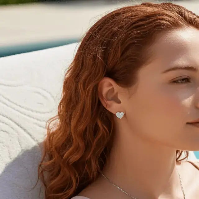 Chubby Heart Stud Earrings - Premium S925 Sterling Silver Hypoallergenic Love Earrings