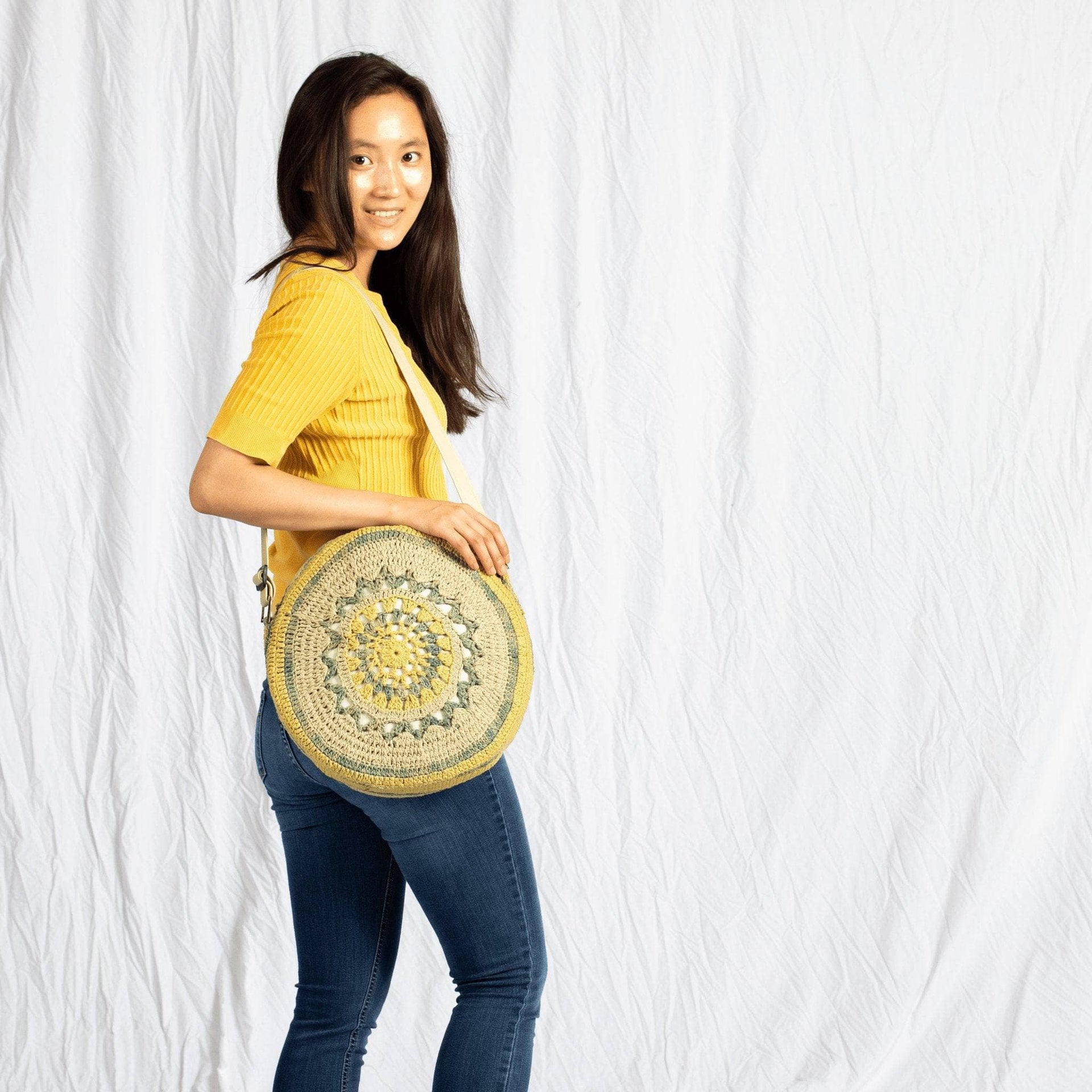 Circle Banjo Bag Crochet Kit - Boho Chic DIY Circular Handbag