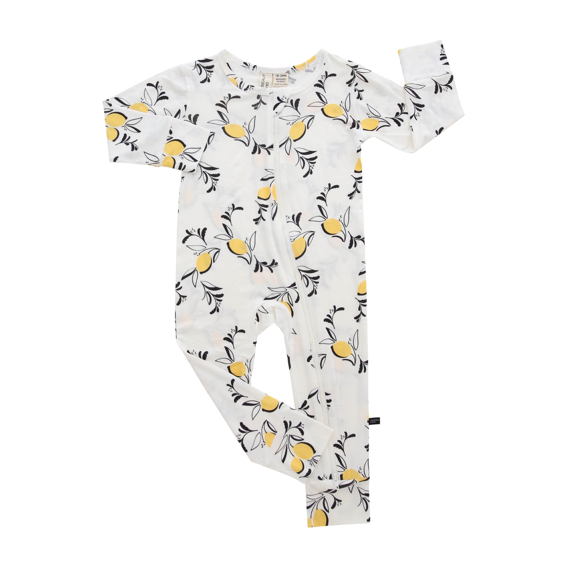 Amalfi Coast Lemon White Zippered Romper