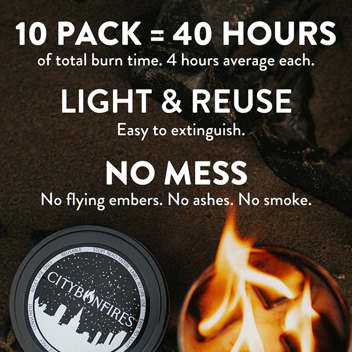 Original Portable Fire Pit 10-Pack - Handmade Minimalist Metal