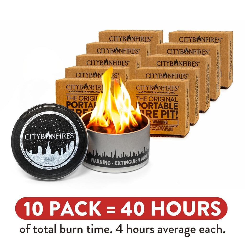 Original Portable Fire Pit 10-Pack - Handmade Minimalist Metal