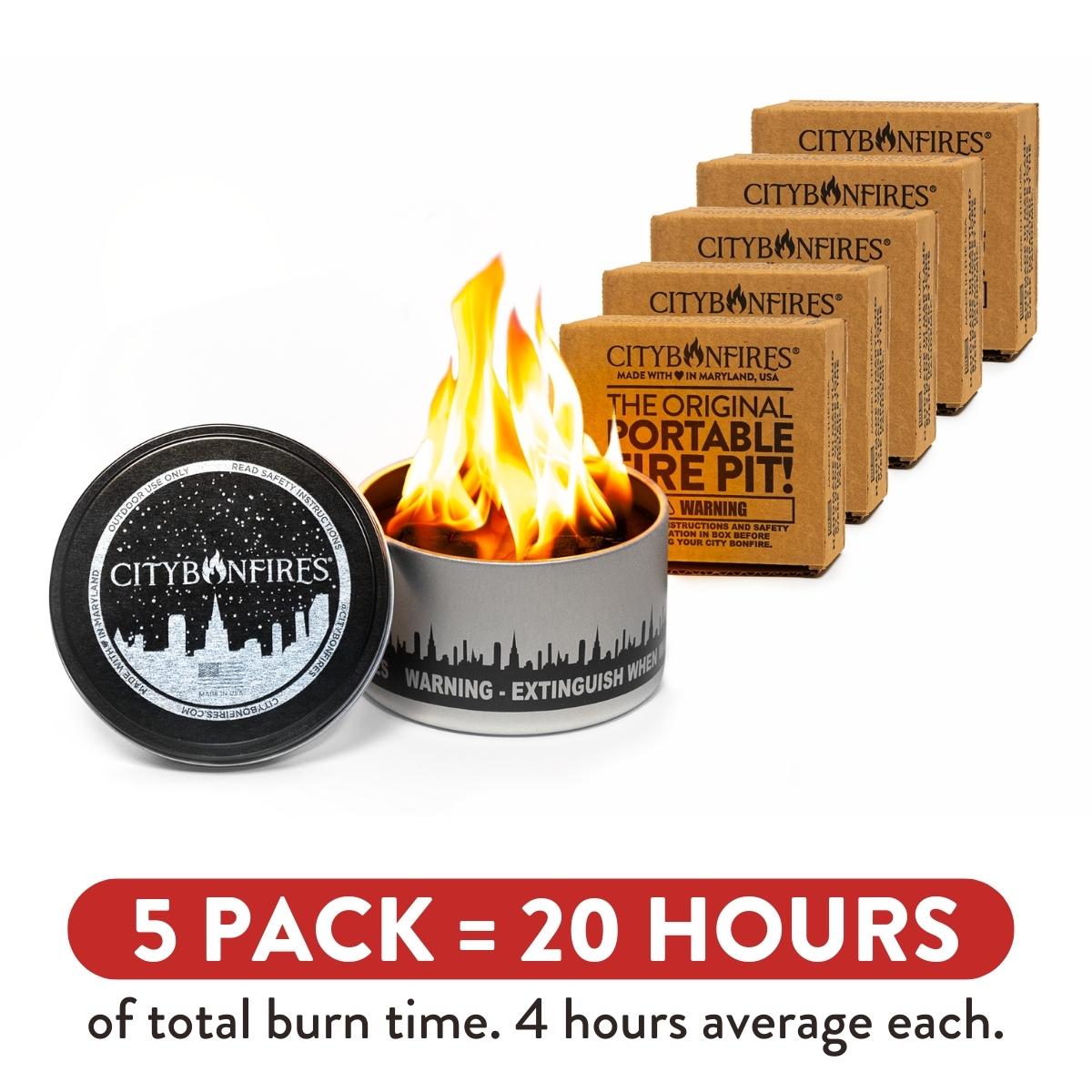 Portable Metal Fire Pit - 5 Pack Unscented Outdoor Fire Bowl