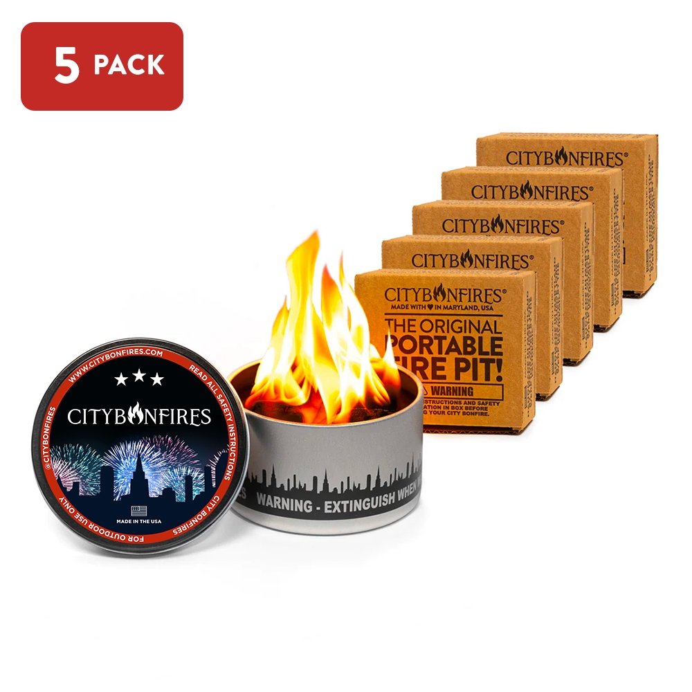 USA Limited Edition Portable Fire Pit - Modern Metal Outdoor Decor