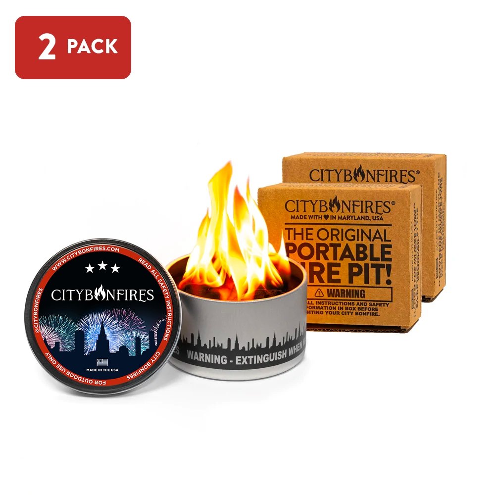 USA Limited Edition Portable Fire Pit - Modern Metal Outdoor Decor