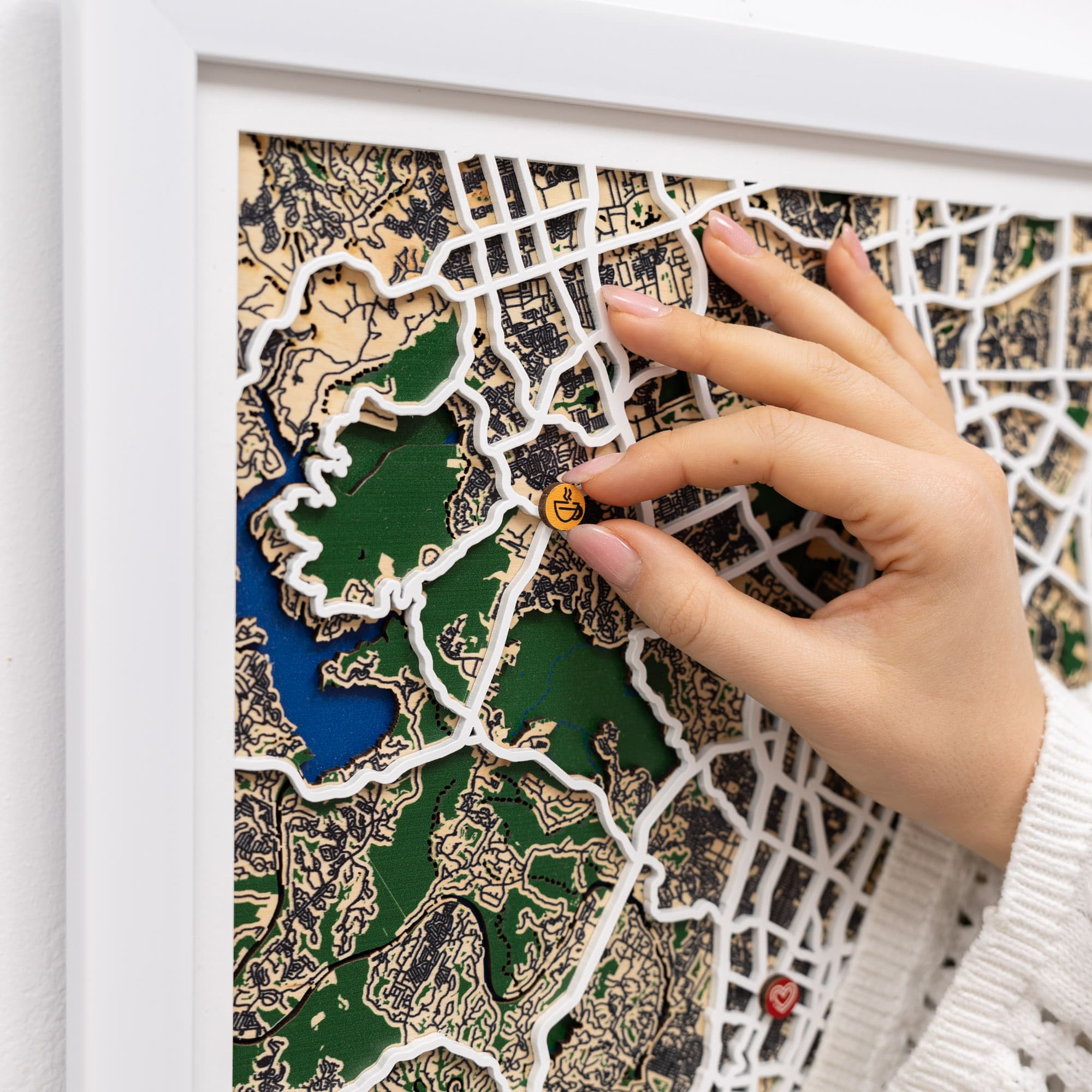 Wooden Map Pins - Lifestyle Icons for Travel Maps and Decor