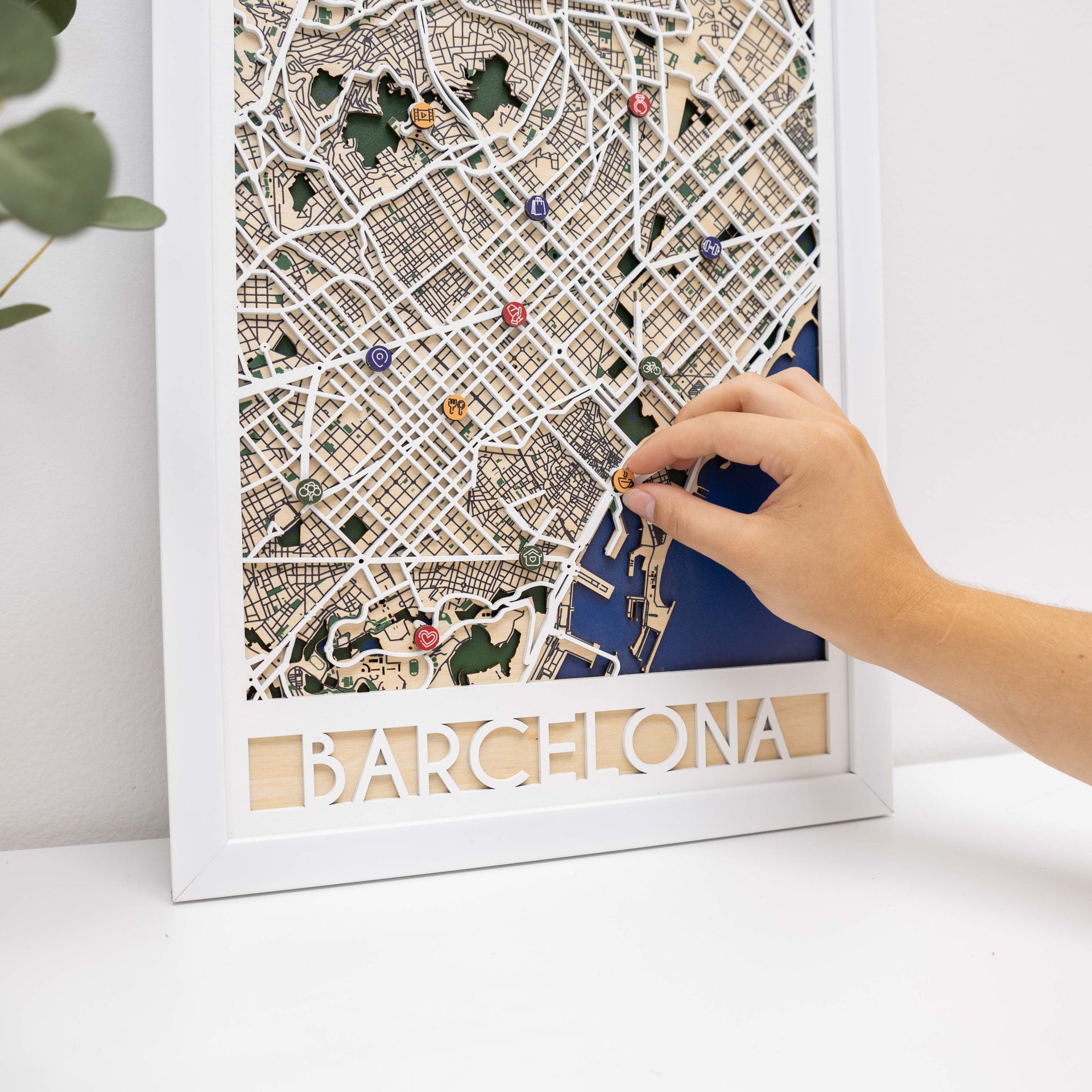Wooden Map Pins - Lifestyle Icons for Travel Maps and Decor