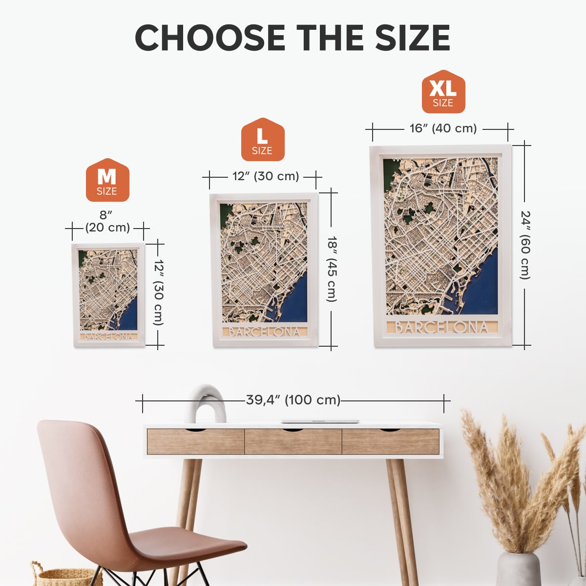 3D Barcelona City Map Wood Wall Decor - Artistic Catalan Gift