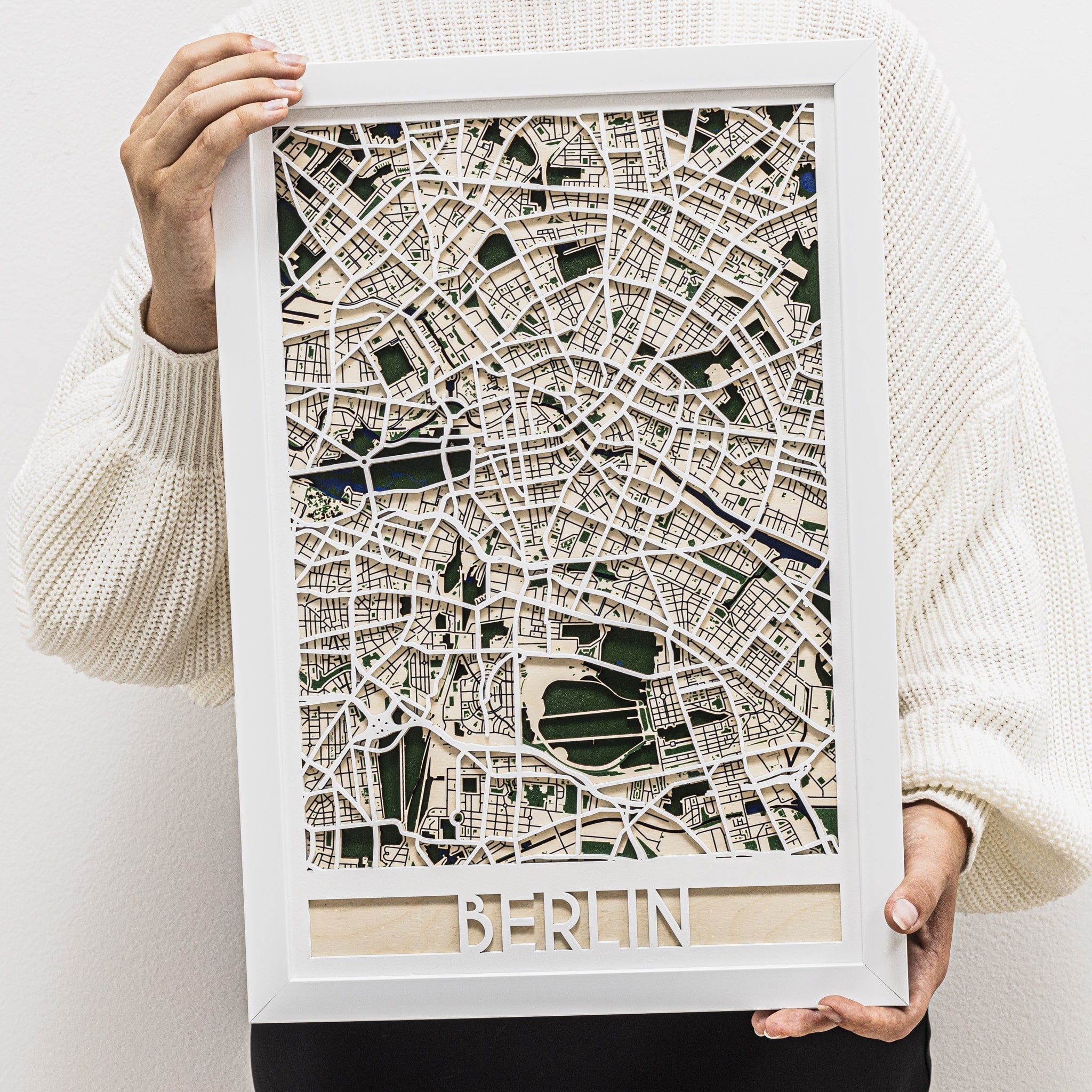 3D City Map Berlin - Detailed Wooden Wall Art and Home Decor