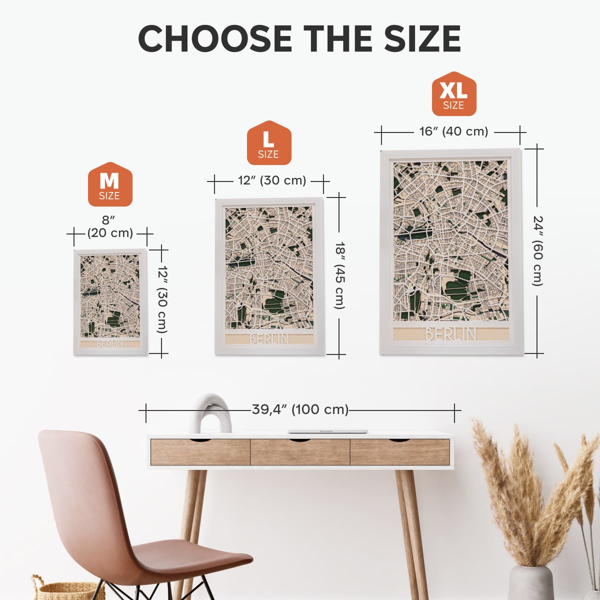 3D City Map Berlin - Detailed Wooden Wall Art and Home Decor
