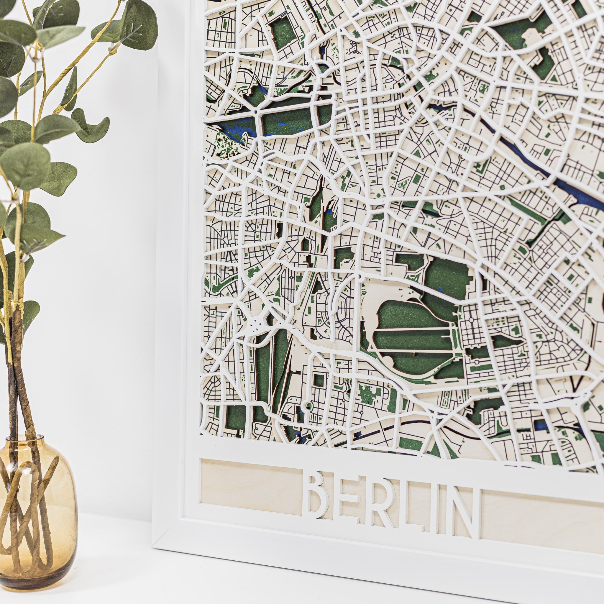 3D City Map Berlin - Detailed Wooden Wall Art and Home Decor