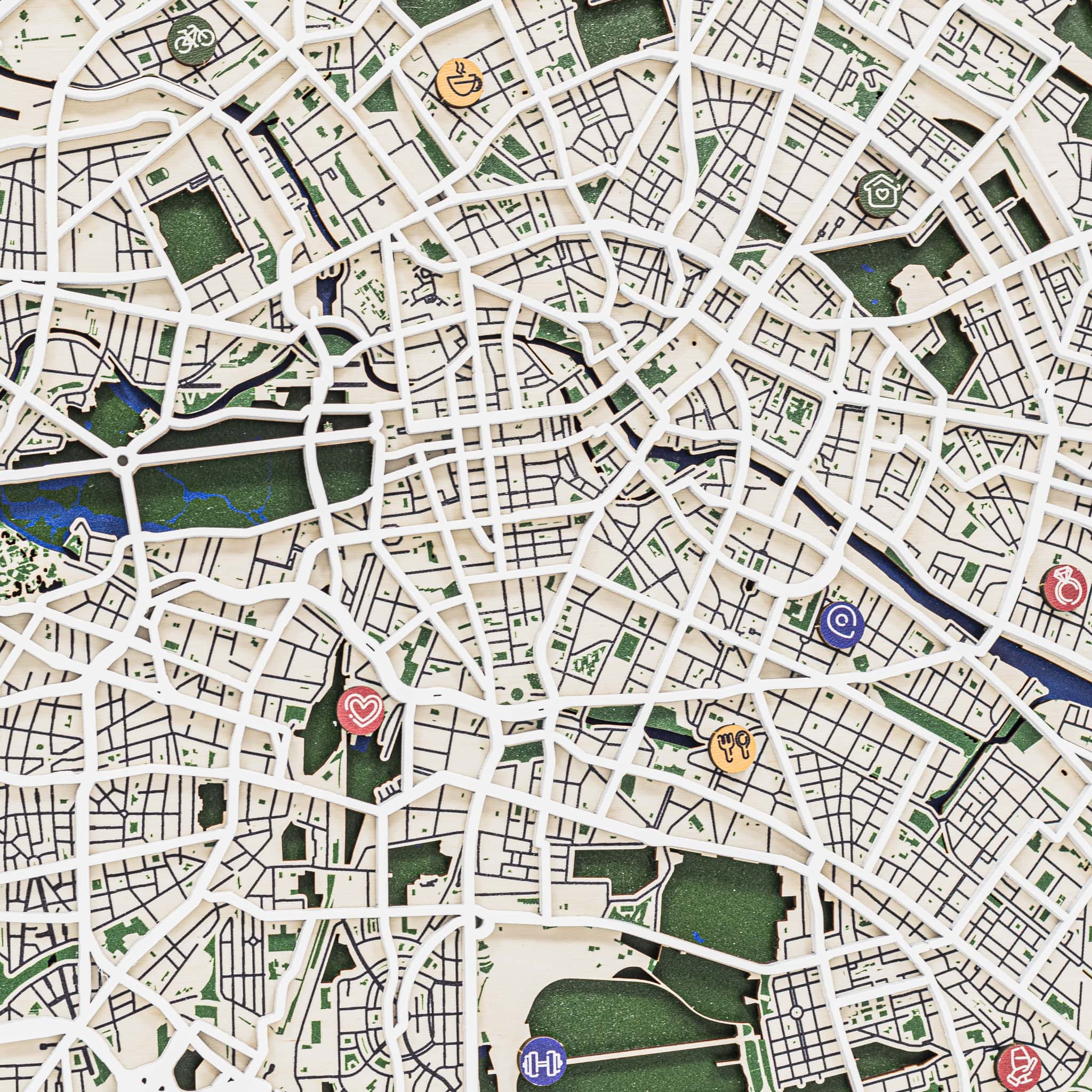 3D City Map Berlin - Detailed Wooden Wall Art and Home Decor